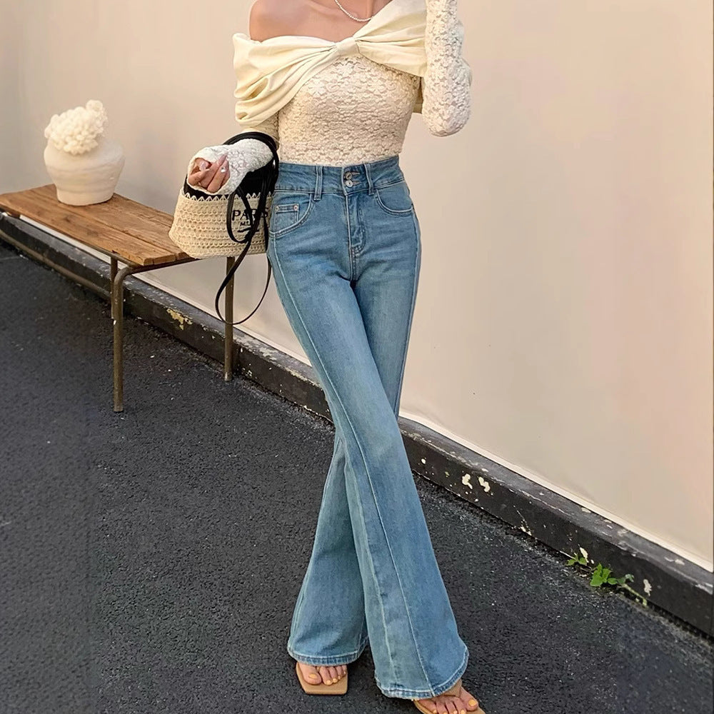 Women's High Waist Stretch Slim Bell-bottom Pants