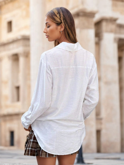 Women's Loose Casual Print Drop Shoulder Long Sleeve Shirt