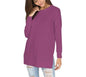 New Versatile Women's Long Sleeved T-shirt Solid Color Round Neck Casual Top