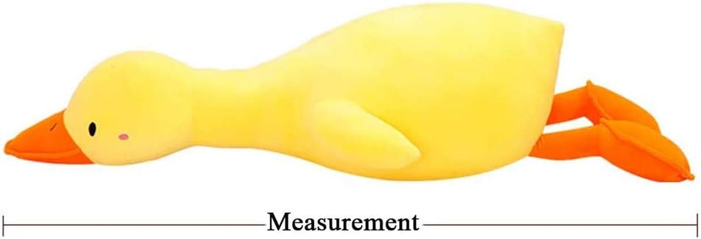 Goose Plush Toy Cute Duck Plushie Hugging Plush Pillow Duck Stuffed Animal for Kids and Friends (Yellow round Eyes,43.3'')