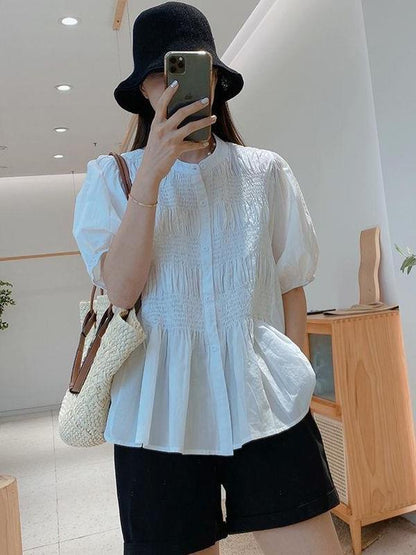 Summer New Loose Slimming Short-sleeved Shirt For Women