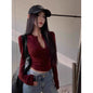 Half-open Collar Inner Bottoming Shirt Women's Long-sleeved Top