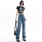 Women's Light-colored Narrow Wide-leg Jeans