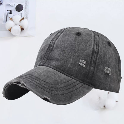 Outdoor Embroidered Printed Washed Hole Baseball Cap