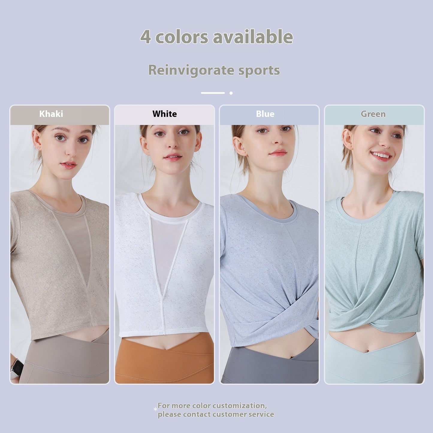 Two-way Sports T-shirt Yoga Clothes Cool Feeling Breathable Workout Top