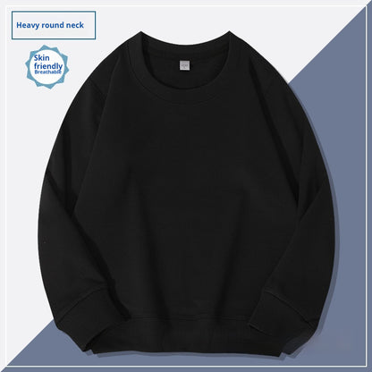 Men's Round Neck Hoodie Solid Color Couple's Shirt