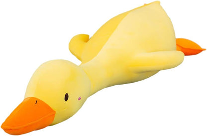 Goose Plush Toy Cute Duck Plushie Hugging Plush Pillow Duck Stuffed Animal for Kids and Friends (Yellow round Eyes,43.3'')