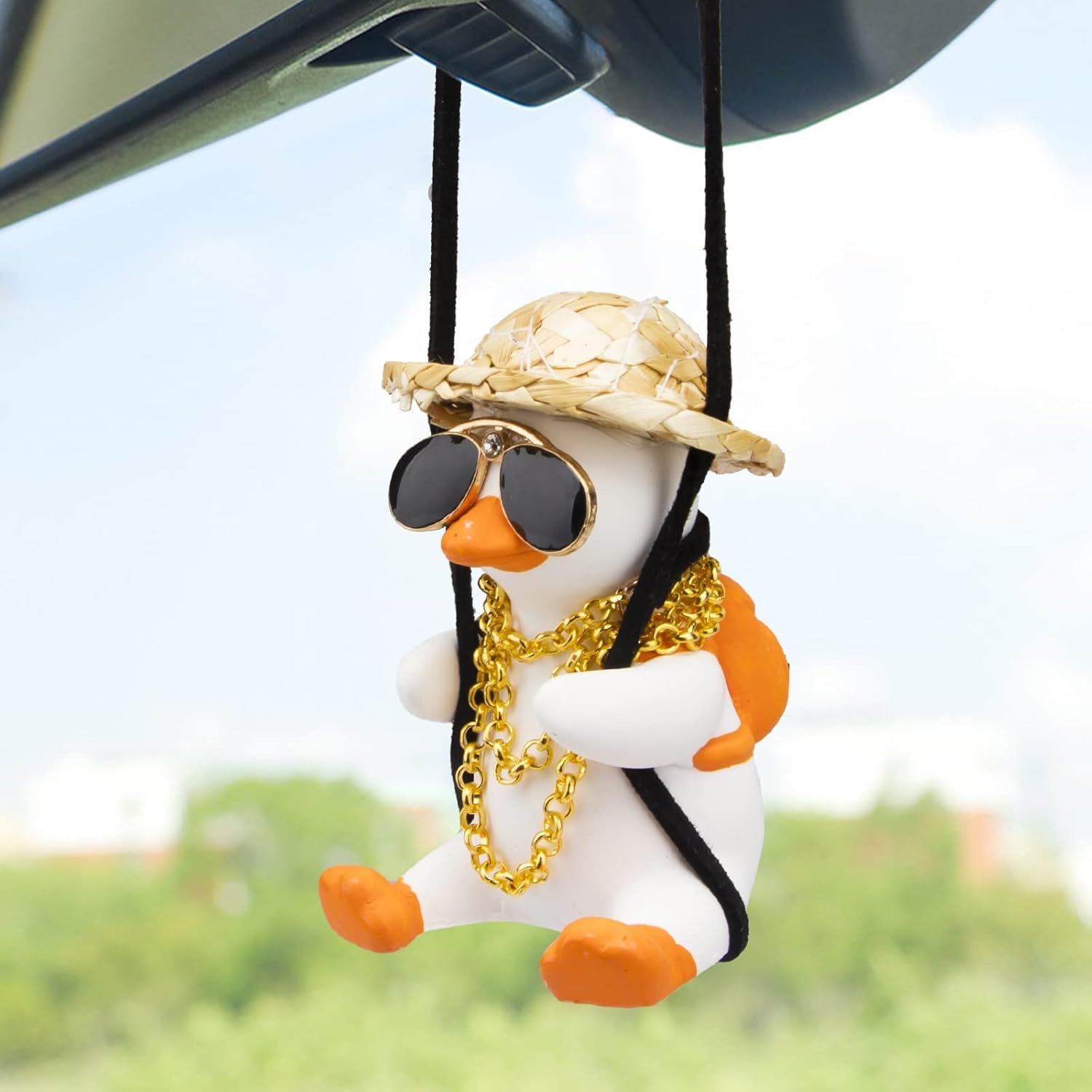 Shake Duck Car Pendant - Funny Hanging Ornament for Rear View Mirror - Cute Decoration
