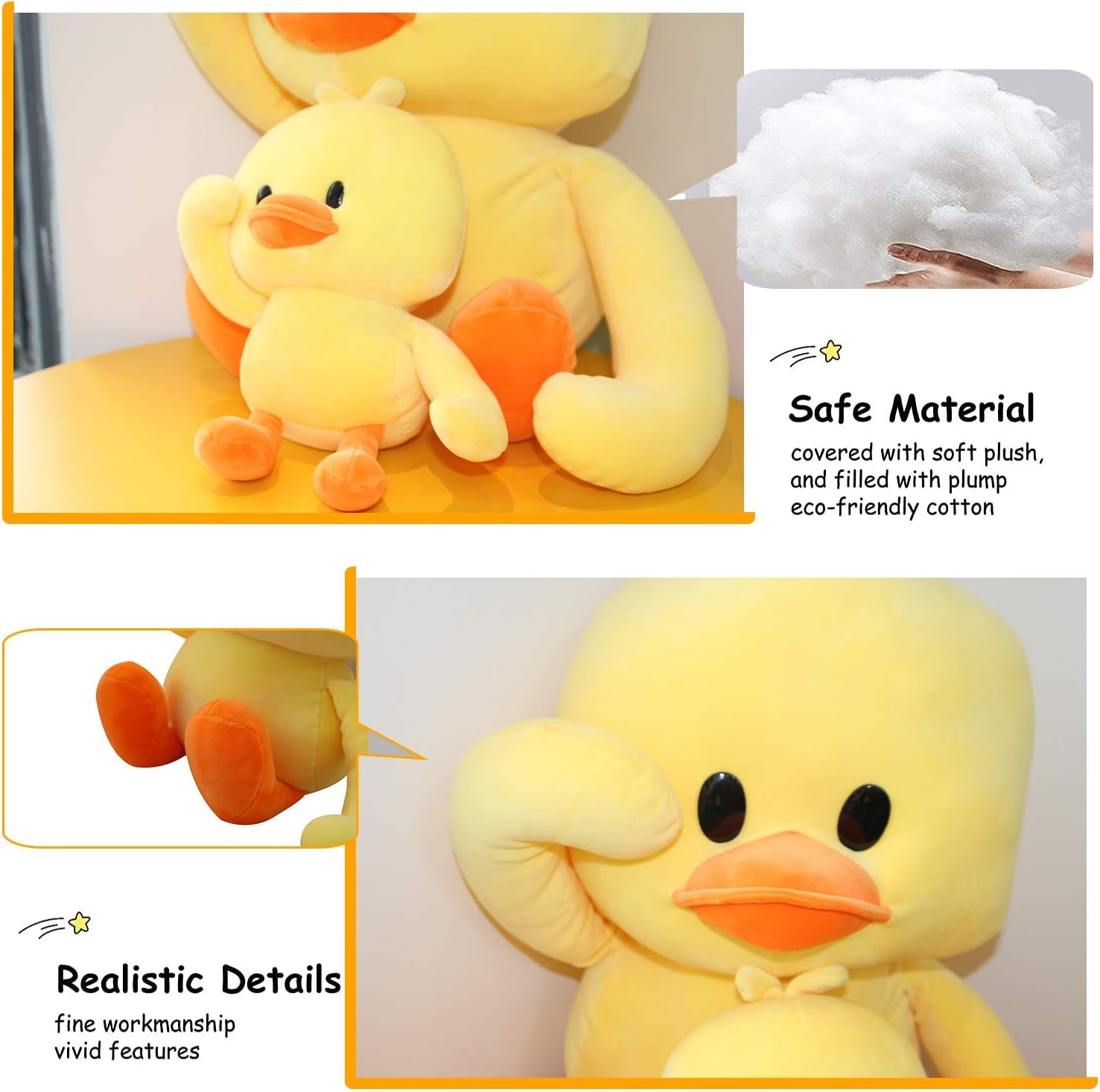 27Inch Plush Duck Stuffed Animal Soft Toys Yellow Duckling Duckie Stuff, Funny Cuddly Gifts