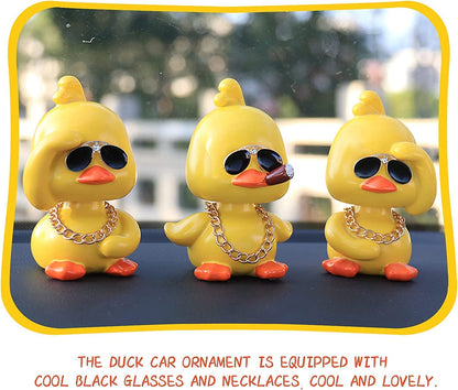 Cute Yellow Duck Car Ornaments Cool Duck Car Dashboard Decorations Shaking Head Doll