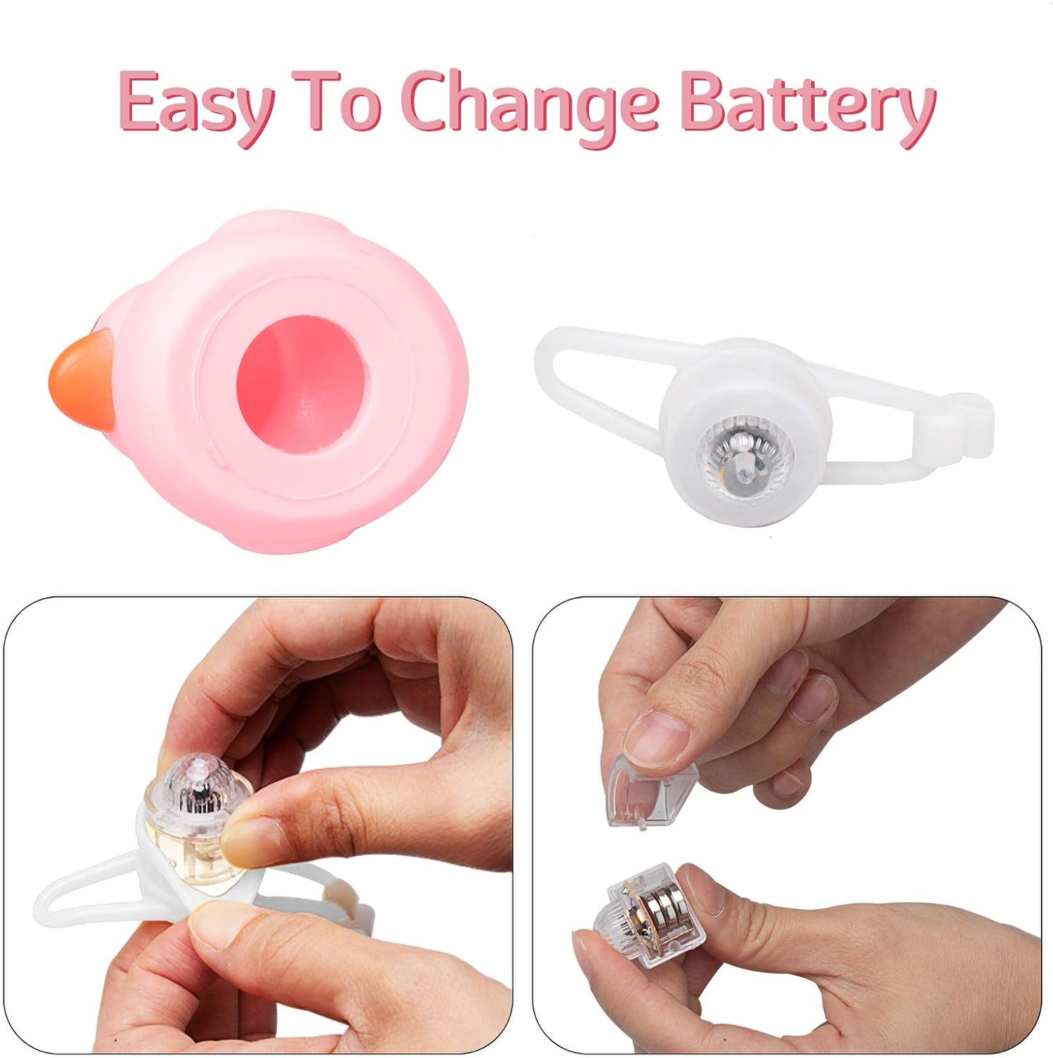 Rubber Duck Car Ornaments Pink Duck Bike Bell Cute Duck Car Dashboard Decorations Squeeze Duck Bicycle Horns with Propeller Helmet, Bandage and Gold Chain