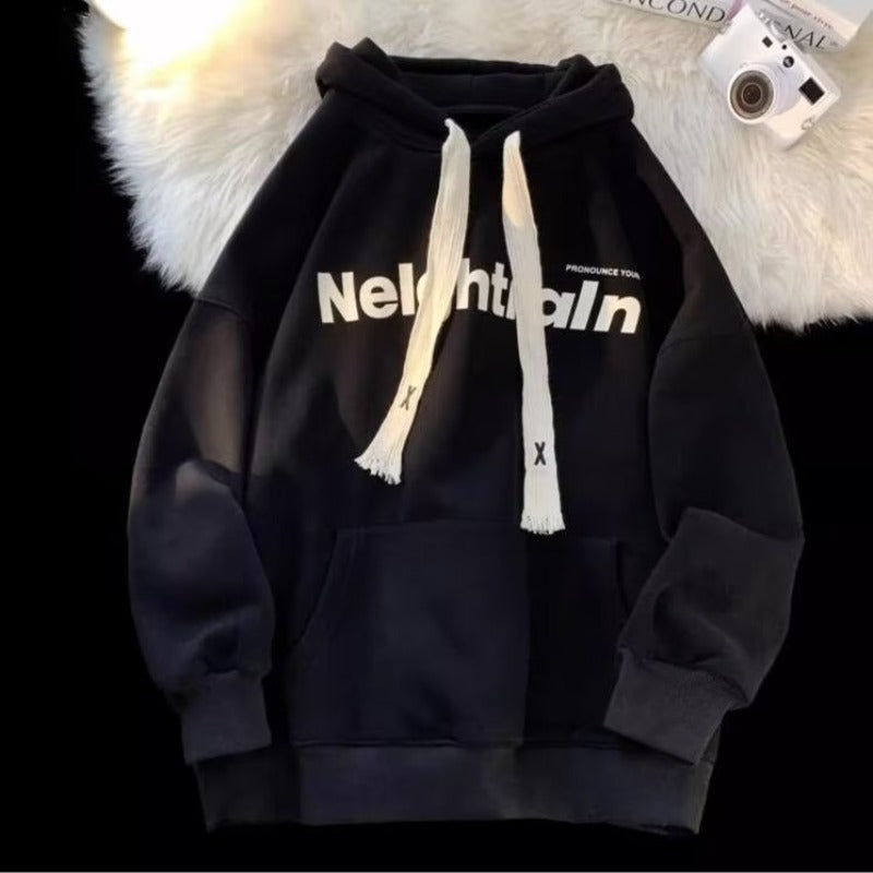 Autumn Winter Sweater Wine Red Hooded