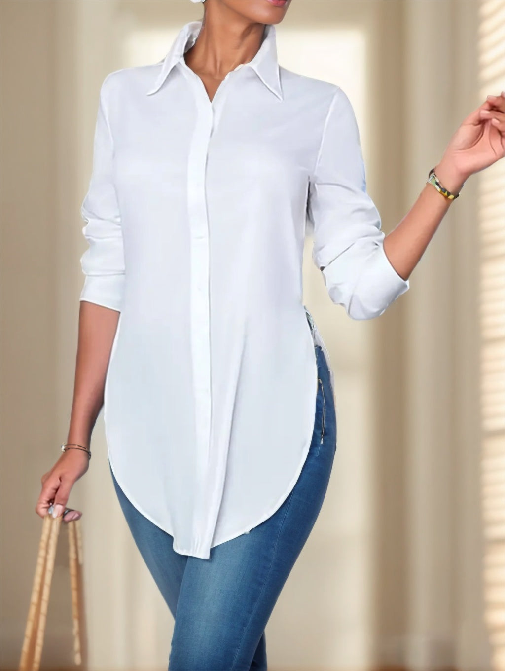 Split Button Front Shirt