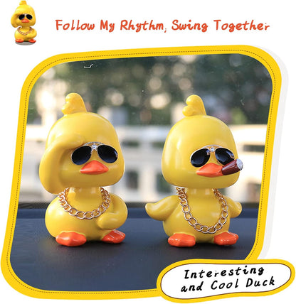 Cute Yellow Duck Car Ornaments Cool Duck Car Dashboard Decorations Shaking Head Doll