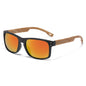 Retro Wood Grain Leg Sunglasses Square Spectacle Foot Color Film Men's Sunglasses