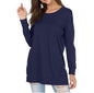 New Versatile Women's Long Sleeved T-shirt Solid Color Round Neck Casual Top