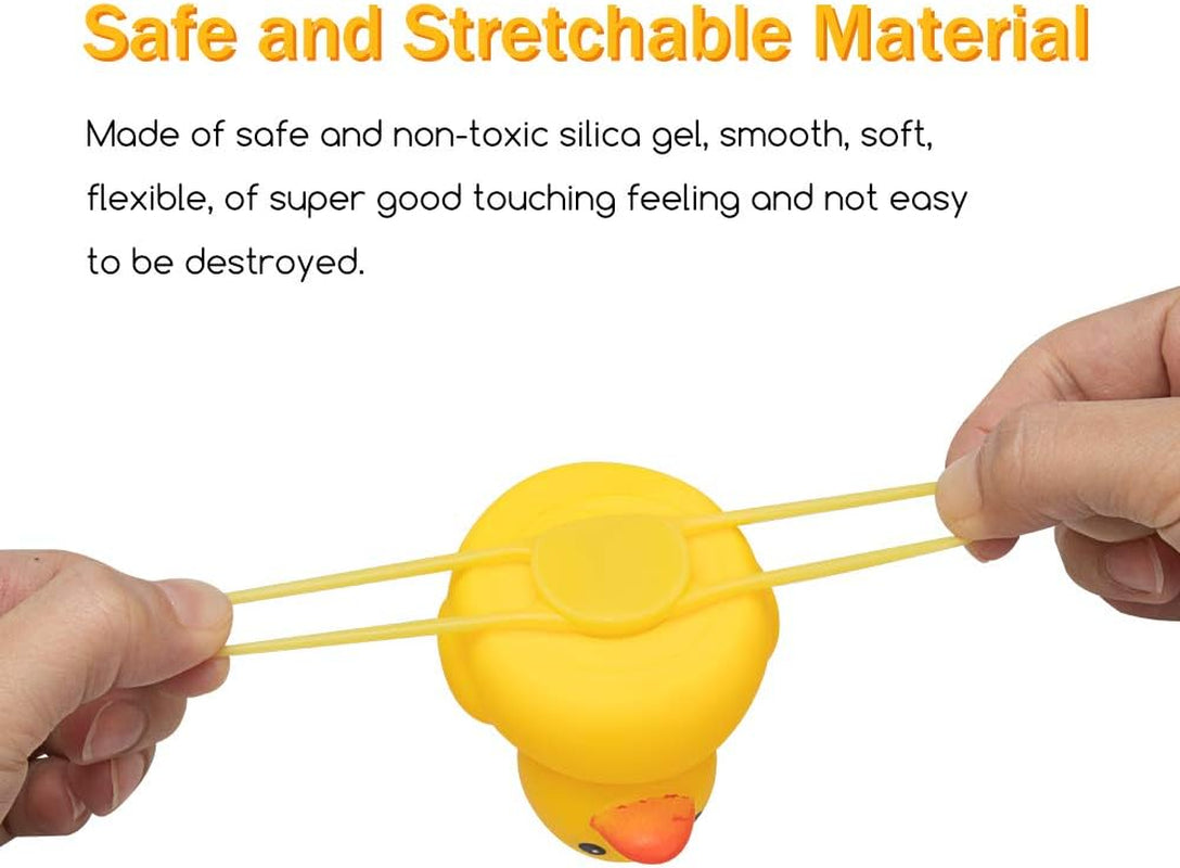 Rubber Duck Car Ornaments, 2Pcs Yellow Duck Car Dashboard Decorations Squeeze Duck Bicycle Horns with Propeller Helmet