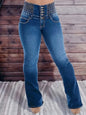 Women's Stretch Button Denim Pants