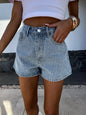 Street Rhinestone Women's Straight Denim Shorts