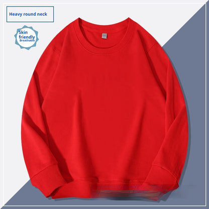 Men's Round Neck Hoodie Solid Color Couple's Shirt