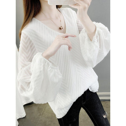 High-end Chiffon Top Fairy Slimming Belly-covering