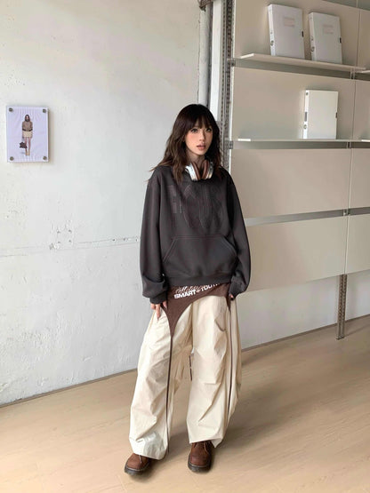 Couple Rhinestone Letter Hooded Short Sweater