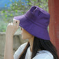 Big Brim Fisherman Hat Women's Sun Protection Solid Color Bucket Hat