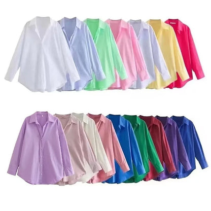 Urban Casual Multi-color Poplin Shirt