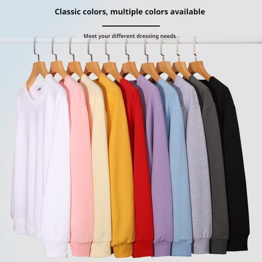 Men's Round Neck Hoodie Solid Color Couple's Shirt