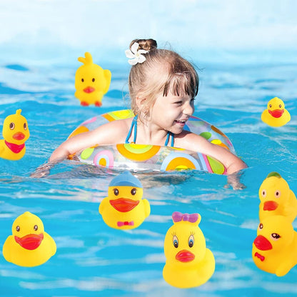Yellow Rubber Ducks Preschool Bath Toys Bathtub Duckies Gift for Baby Shower Infants Toddlers Car Pool Float Halloween Adults Party Favors Carnival Decorations (Small Assorted 2.2''-12Pcs)