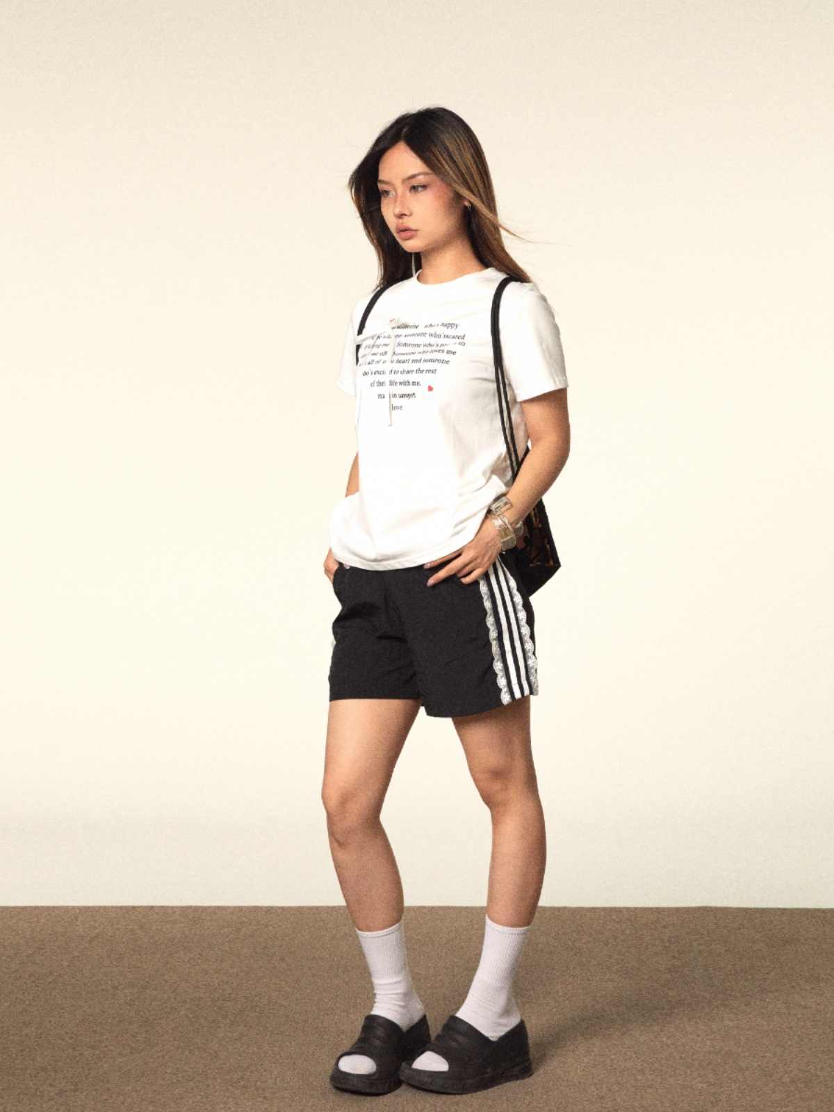 Lace Shorts Home Leisure Wide Leg Elastic Waist Sports Pants