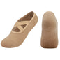 Non-slip Glue Women's Antibacterial Cotton Cross Strap Yoga Socks