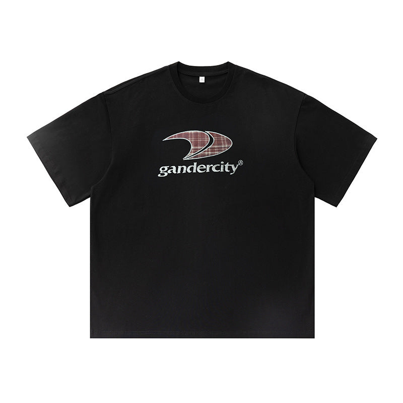 Retro Contrast Color Check Printed T-shirt For Men