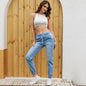 Elastic Waistband Jeans For Women