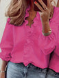 Women's Ruffle Sleeve Casual Shirt