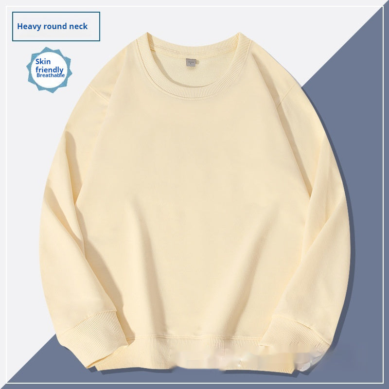 Men's Round Neck Hoodie Solid Color Couple's Shirt