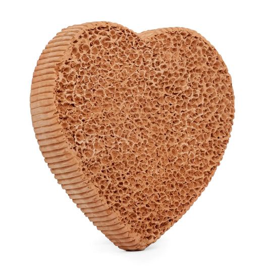 Scrubbies Pumice Stone for Feet Lasts 5+ Years Foot Exfoliator Scrubber Callus Remover Made of Natural Terra-Cotta (Heart)