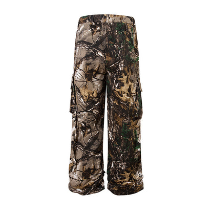 Retro Style Branches Camouflage Cargo Pants