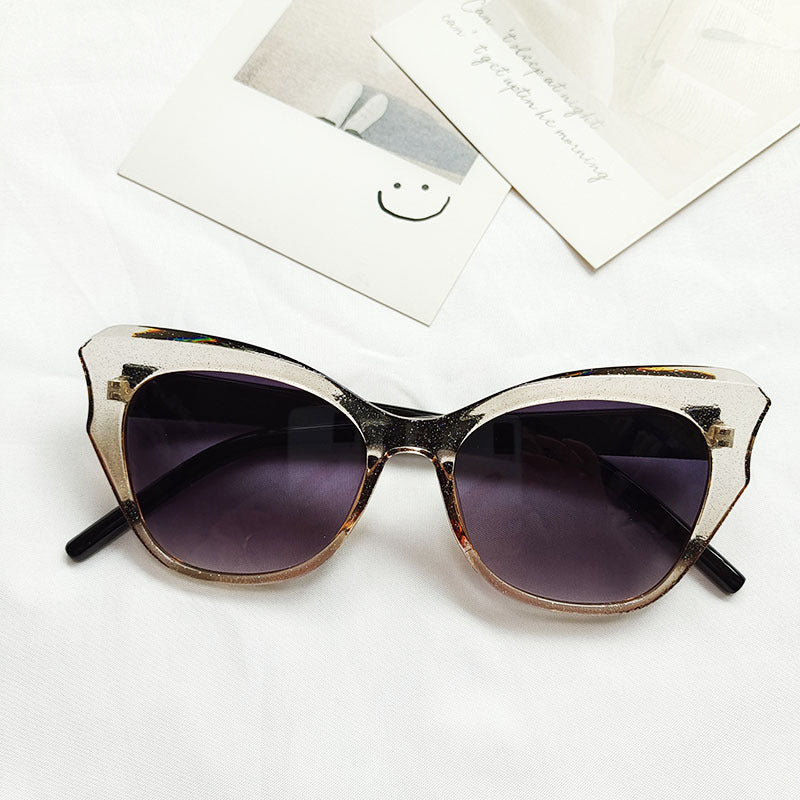 European And American Cat Eye Sun Glasses Jelly Color