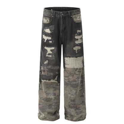 American High Street Camouflage Stitching Pants