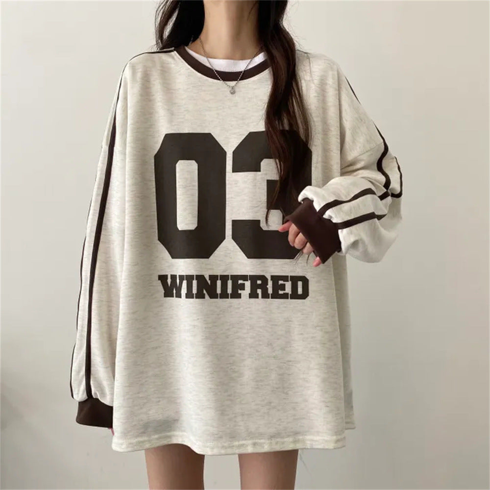 Round Neck Design Stitching Pullover And Fleece Sweater