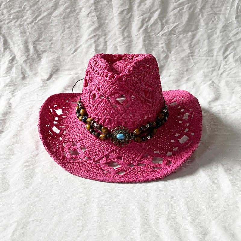 Gem The Magic Aster Straw Hat Handmade Hollow Sun Shade