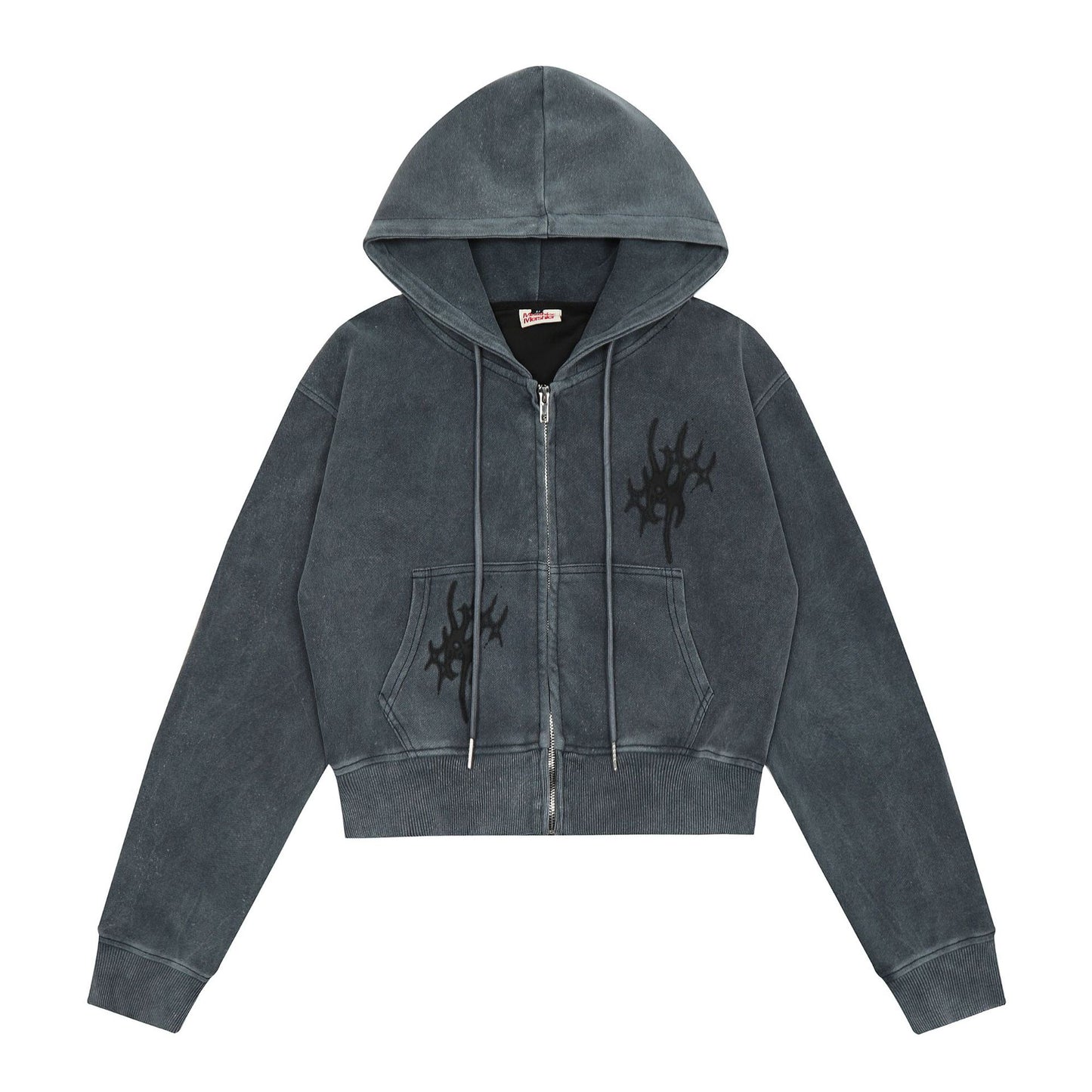 Retro Personalized Distressed Zipper Cardigan Hoodie