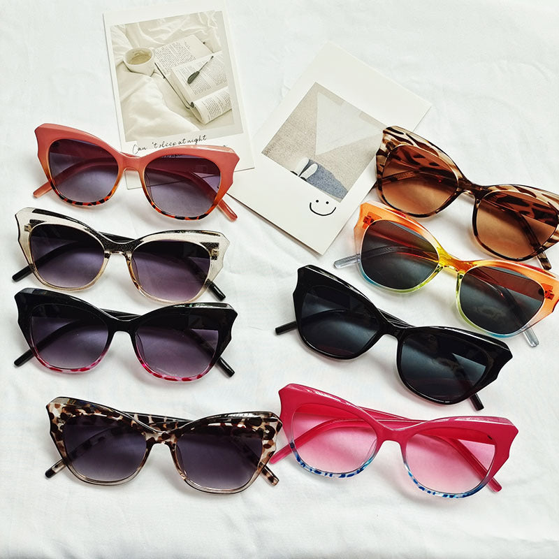 European And American Cat Eye Sun Glasses Jelly Color