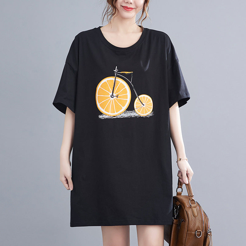 Plus Size Women's Bras 160 Loose Round Neck Print