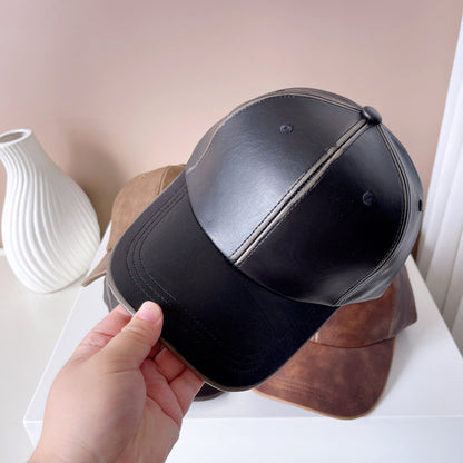 Washed Old Patent Leather Baseball Hat