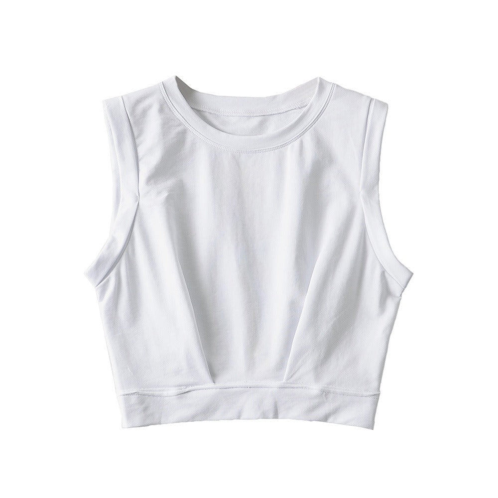 Women's Loose Exercise Blouse I-shaped Round Neck Slim-fit Tank Top