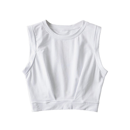 Women's Loose Exercise Blouse I-shaped Round Neck Slim-fit Tank Top