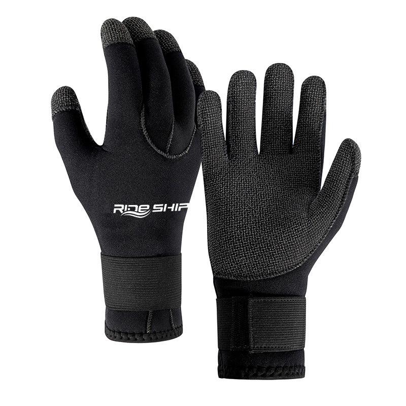 35MM Diving Mittens Wear-resistant Kevlar Titanium Coating Cold-proof Warm Non-slip Water Puncture-proof