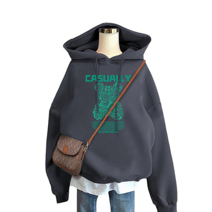 Little Bear Royal Blue Hooded Spring And Autumn Thin Sweatshirt